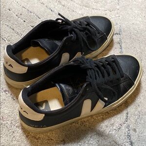 Black Leather Veja Sneakers